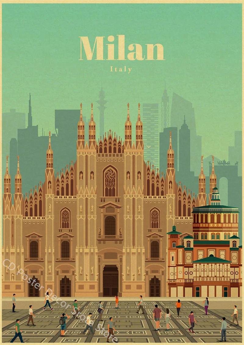 World Cities Travel Poster