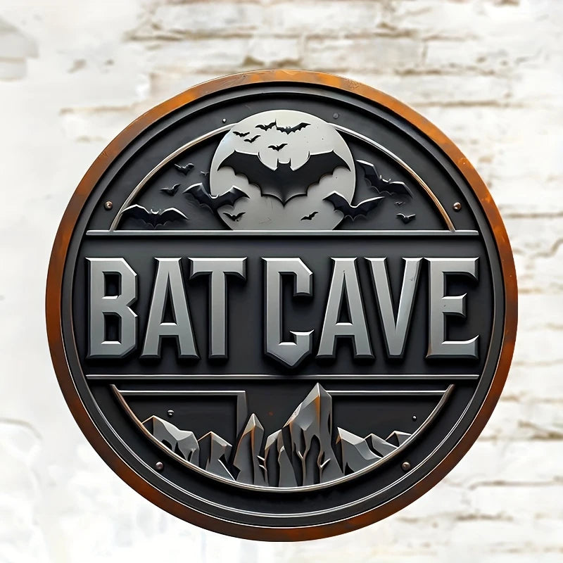 Vintage Bat Cave Metal Sign