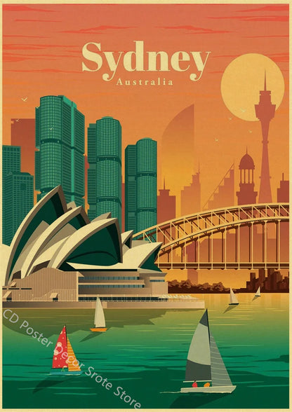 World Cities Travel Poster